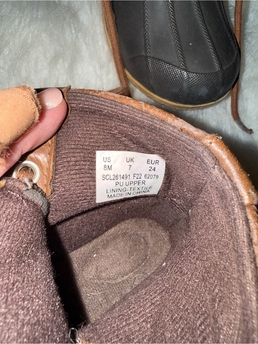 Sperry Kids Brown Leather & Black Rubber Rain Boots - Picture 3 of 3